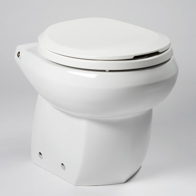 White Royal Flush Espresso Marine Toilet with Multitouch Control System
